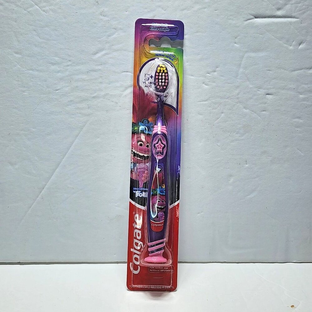 Colgate Dreamworks Trolls‎ Extra Soft Toothbrush w/ Tongue Cleaner for Kids 5+